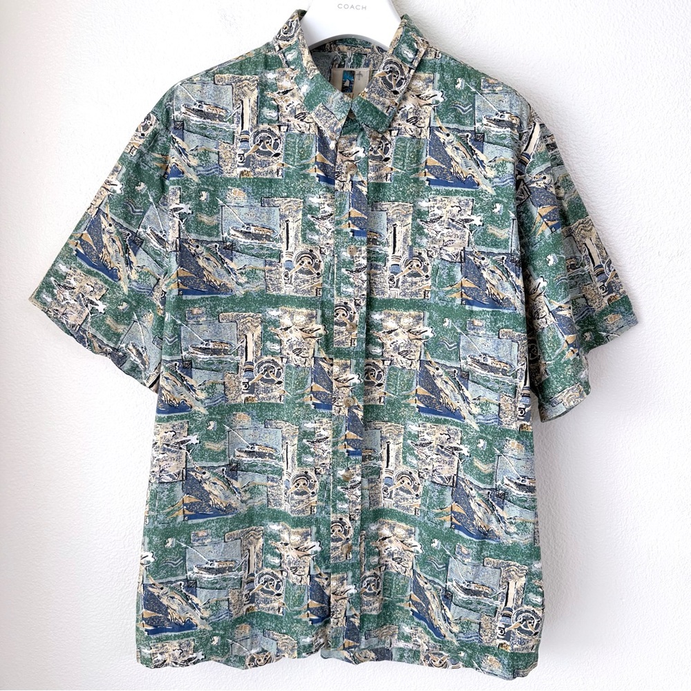 Vintage 90’s Kahala Made in Hawaii Marlin Sportfishing Aloha Shirt-XXL-Cotton